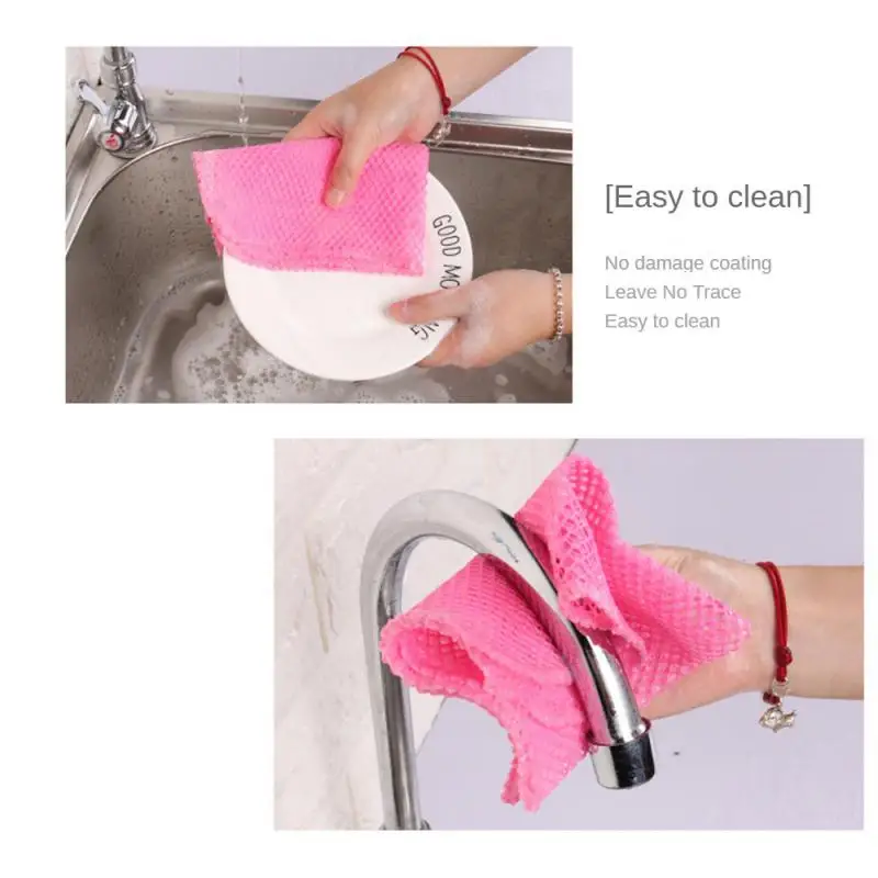 2pcs Innovative Dish Washing Net Cloths Rapid Dry Scourer Mesh Washing Cloths Kitchen Cleaning Tool Accessories Cleaning Cloths