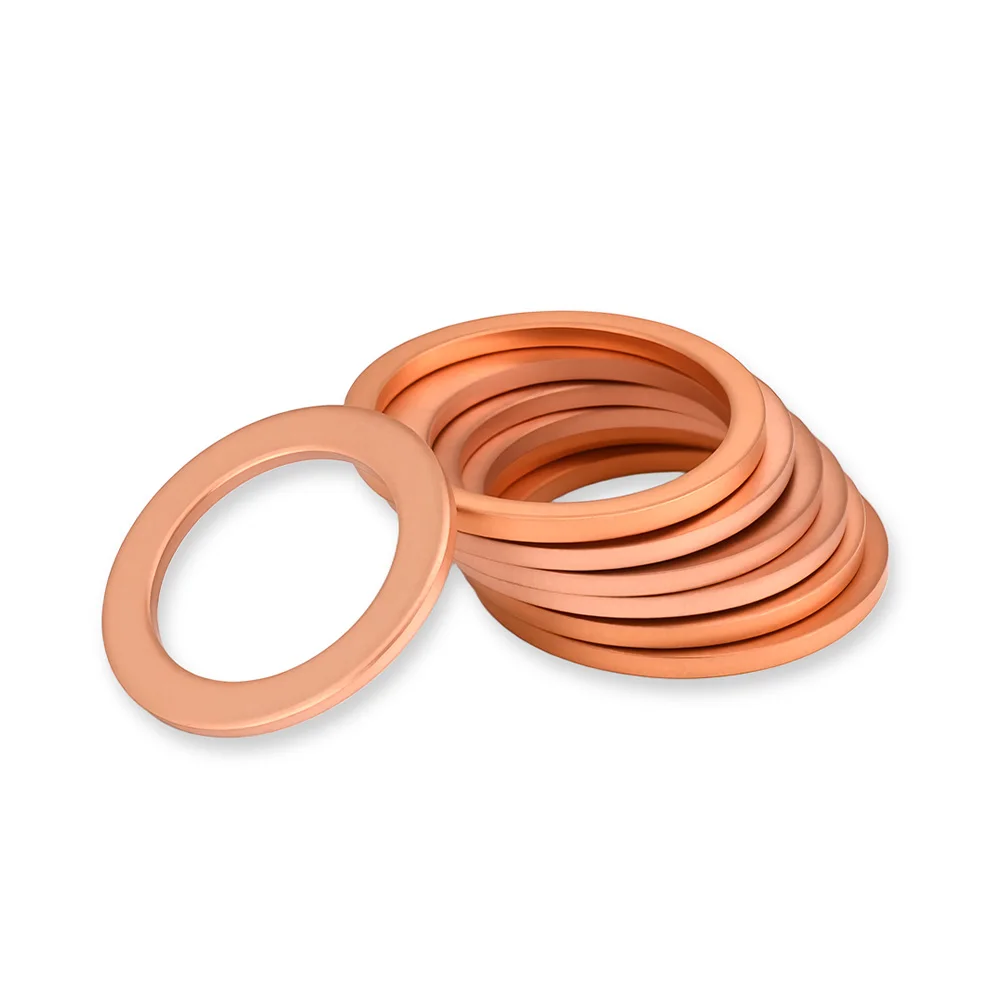 Junta de arandela de cobre, tapones de aceite de cobre puro sólido, junta tórica, tapones de sumidero de motocicleta, espaciadores de sellado planos, 10/20/30 Uds.