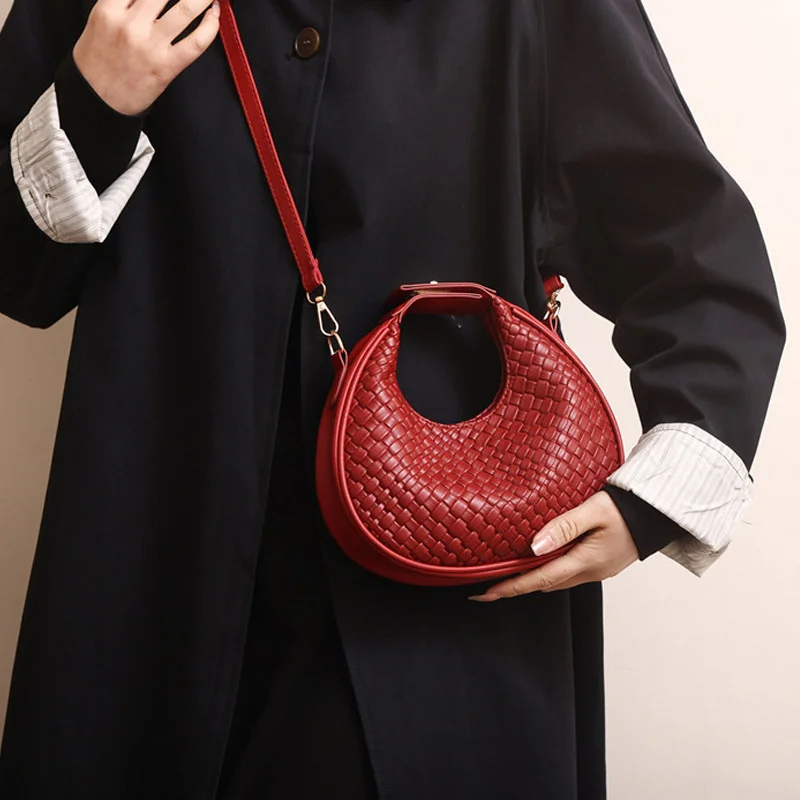 Mode Schwarz Halbmond Tasche Luxus Pu Leder Damen Geldbörsen und Handtaschen Umhängetaschen Frauen Schulter Taschen – Detail 7