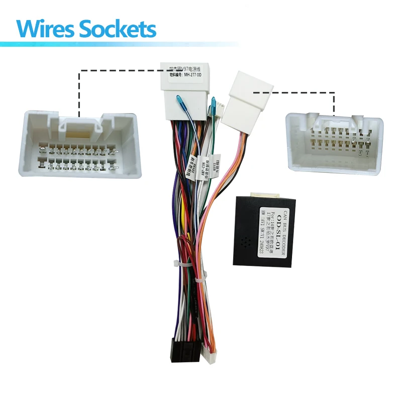 Android Car Radio Canbus Box Decoder for Mitsubishi Pajero Sport 2 L200 Triton 16 Pin Wiring Harness Plug Power Cable Connector