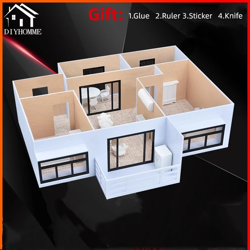 1:50 scala in miniatura architettura costruzione Roombox Mockup Container casa prefabbricata assemblaggio kit modello costruzione Diorama