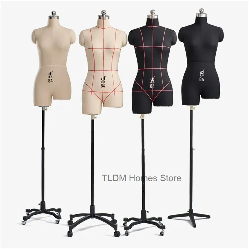 Boutique Clothes Dummy Female Mannequin Professional Sewing Realistic Model Tailor's Mannequins Half Body Dress Form Metal Rack