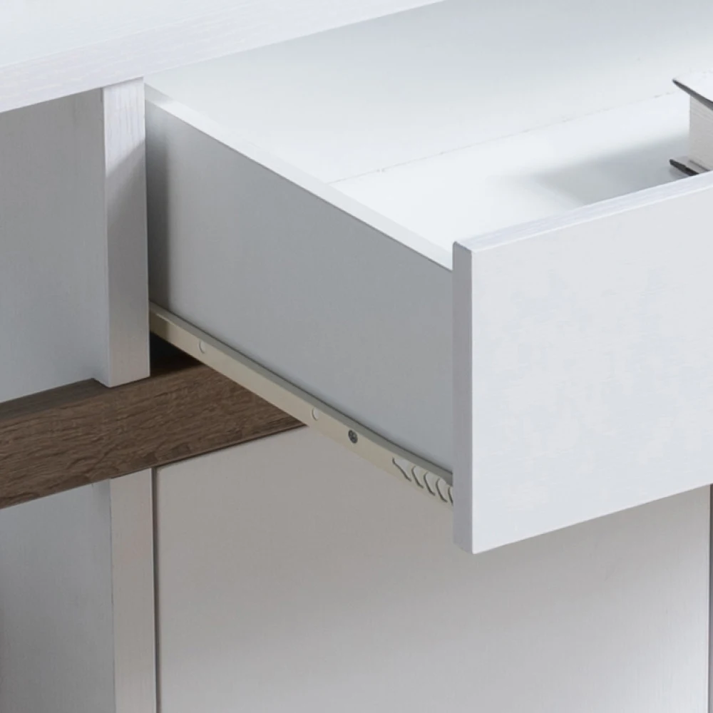 خزانة تنظيم بوفيه المطبخ مع 4 أرفف، باللون الأبيض والرمادي الداكن #4