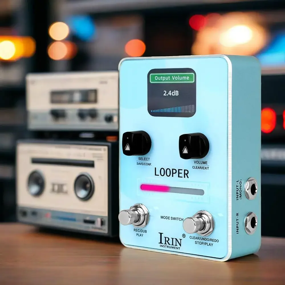 IRIN XS-02 Loop Pedal pro - 160min Storage Dual Footswitch Real-time LED USB-C Audio Hub for Stage And Studio Dominator view 4