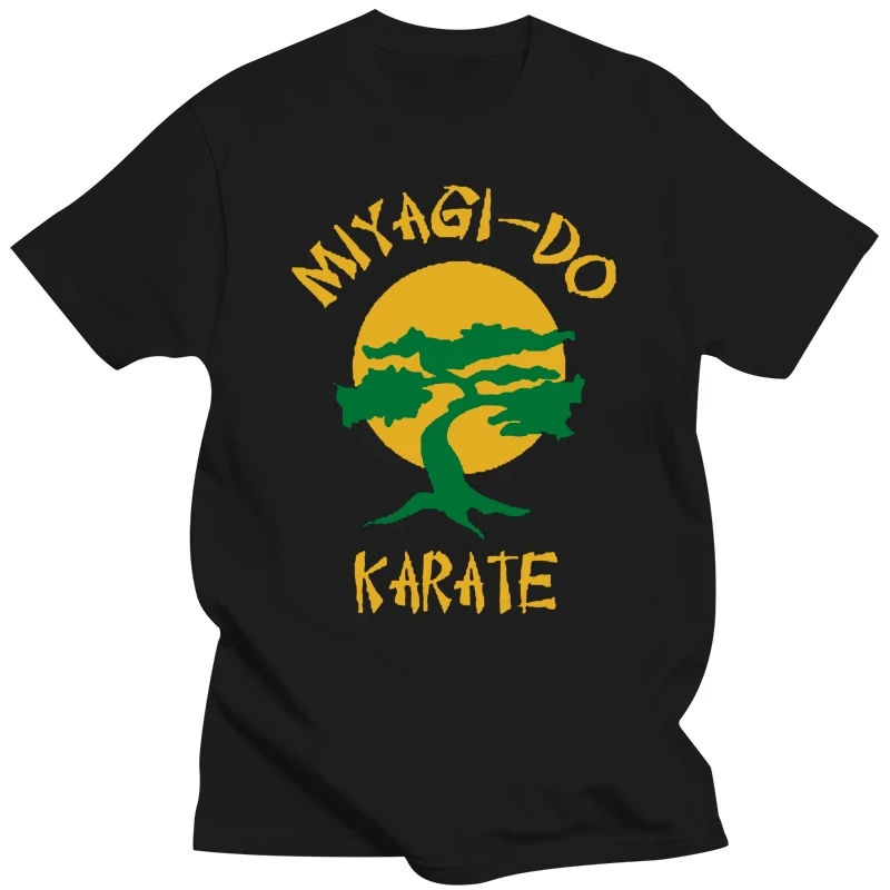 Karate Kid Miyagi Do  Party Action Movie Kung Fu Fighting Gymer Black T-Shirt. Man Fashion Round Collar T Shirt Top Tee