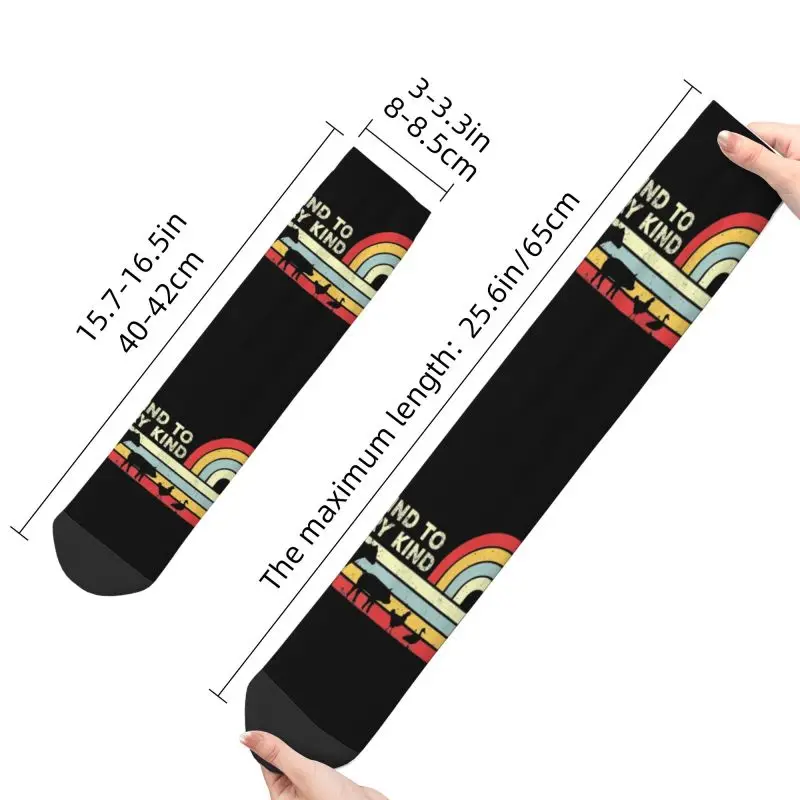 Cute Print Be Kind To Every Kind Vegan Vegetarian Socks for Women Men Stretchy Summer Autumn Winter Animal Lovers Crew Socks