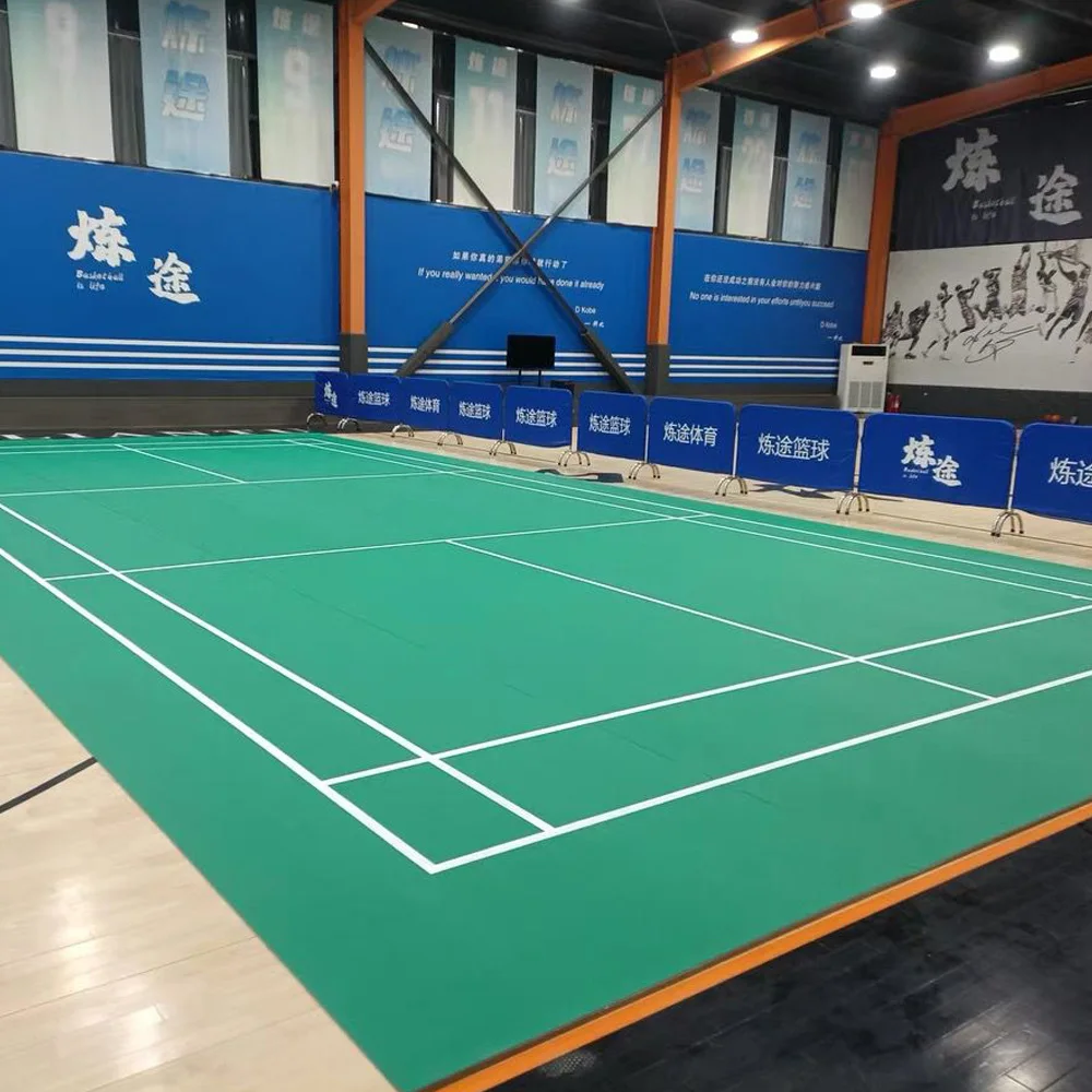 Beable PVC Sports Flooring Tiles for Tennis Court, Crystal Sand Surface, Badminton PVC Mat with Custom LOGO, Top Quality