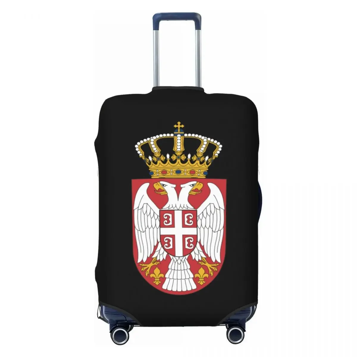 Custom Coat Of Arms Of Serbia Luggage Cover Cute Serbian Proud Suitcase Protector Covers Suit For 18-32 inch