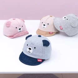 Bebek ayı beyzbol şapkası yeni bahar yaz sevimli karikatür katı Sunhat erkek kız pamuk Snapback kapaklar çocuk Hip Hop balıkçı şapkası 3-12M