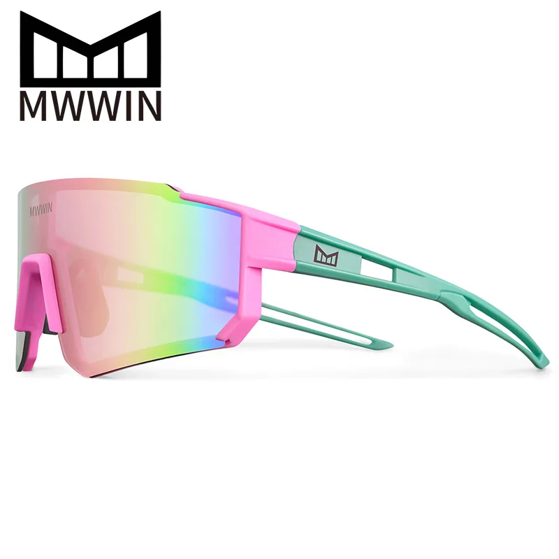 MWWIN Fahrradbrille, Sportbrille, Sonnenbrille für Männer und Frauen, Wanderbrille, Fahrradbrille, Mountainbike-Brille, Outdoor-Brille, Myopie-Brillengestelle, UV400