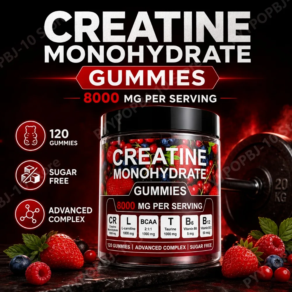 Creatine Monohydrate Gummies And Vitamins NEW 8000 mg SUGAR FREE