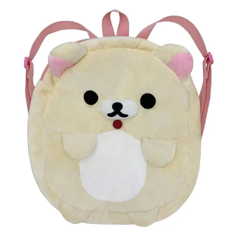 Mochila de felpa Rilakkuma Korilakkuma Bear, lindas bolsas Kawaii para niñas y mujeres, mochila escolar