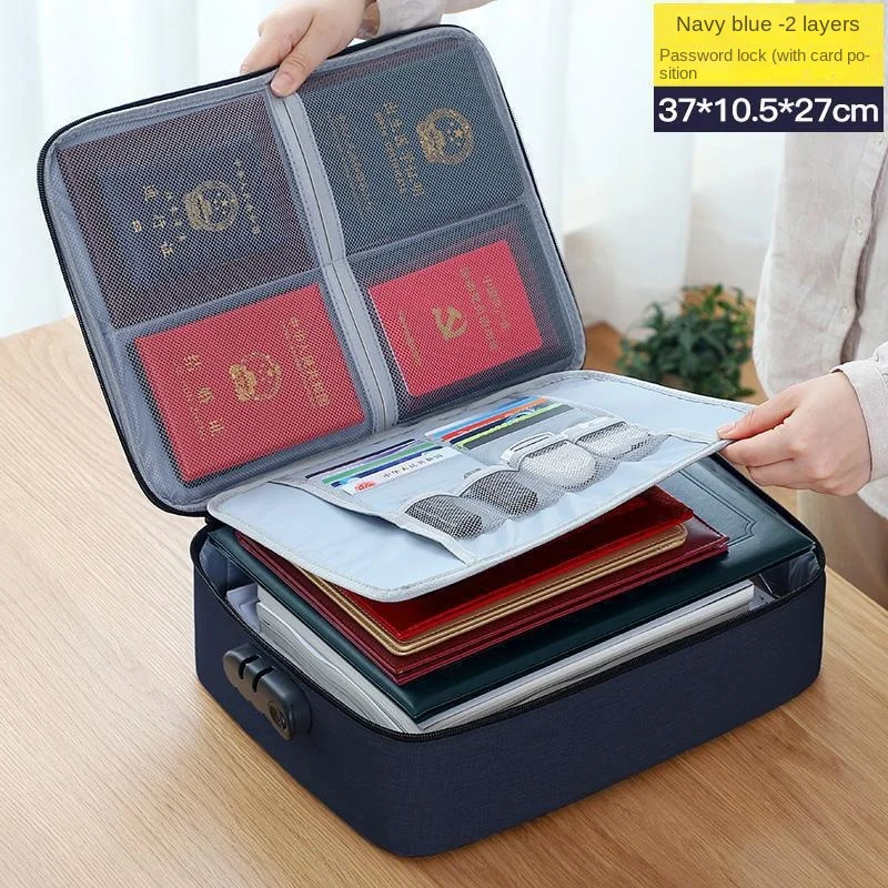 Multi-function Travel Storage Bag Cationic Waterproof Organizing Zipper Bag Archives Passport Code Lock Storage Bag