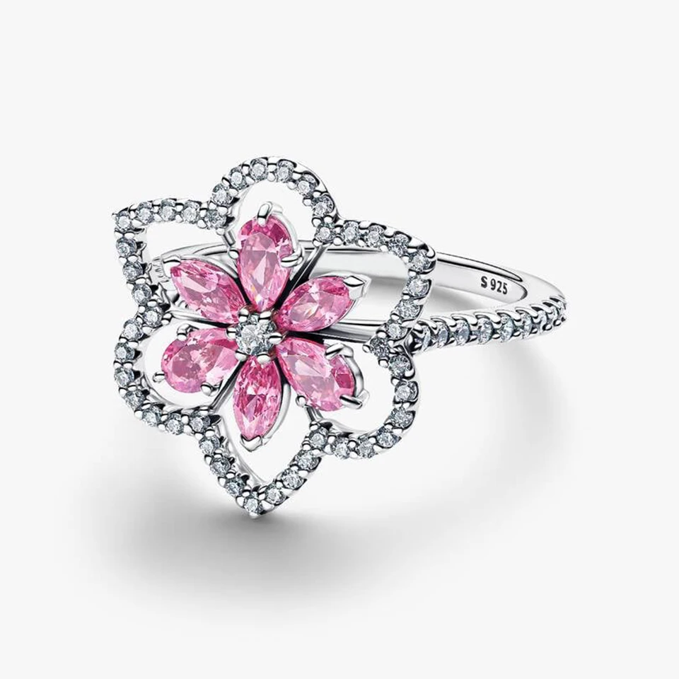 

2026 New 925 Silver Sparkling Love Mom Signature Lucky Bee Lab Devil's Eye Cocktail Talisman Ring DIY Exquisite Charm Jewelry