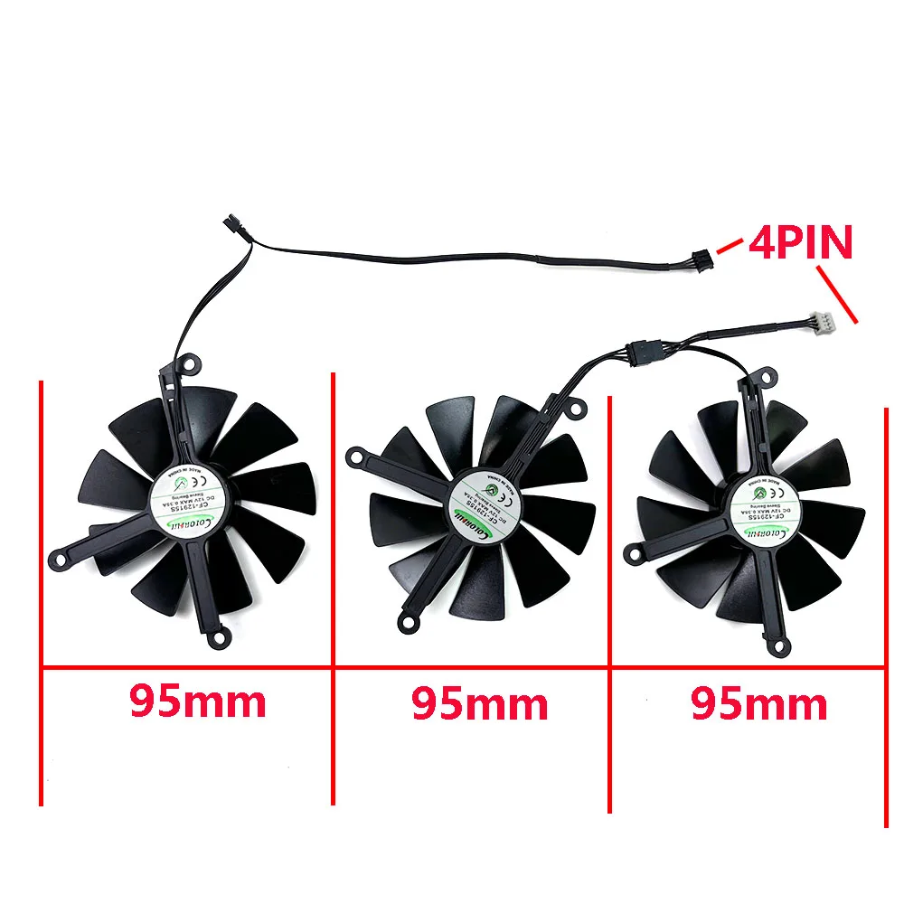 New 95mm 4pin For INNO3D GeForce RTX4080 4080S 4090 4090D iCHILL X3 Graphics Card Replacement Fan CF-129420S