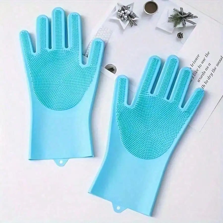 2PCS Pet Silica Gel Bathing Glove, Multi-Function Magic Heat Insulation Glove For Housework, Dishwashing And Cleaning SP260721142384796854979