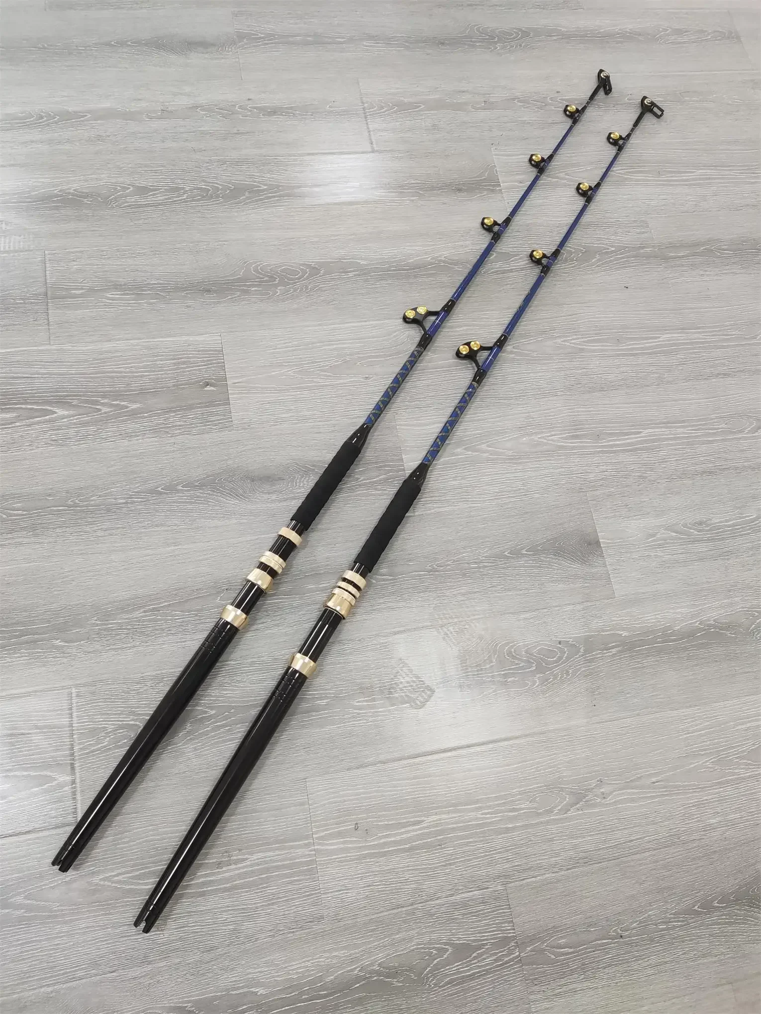 Heavy Duty Swivel Tip Trolling Rods Fiberglass Deep Sea Fishing Rod Bent Butt Saltwater Boat Fishing Rod