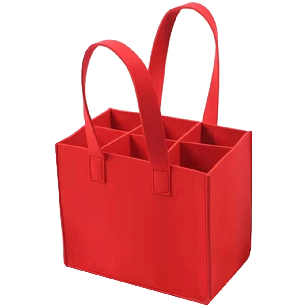 

Bag Beer Holiday Decorate Carrying Bottle Felt Divided Travel Decorative Reusable Practical Storage Gift