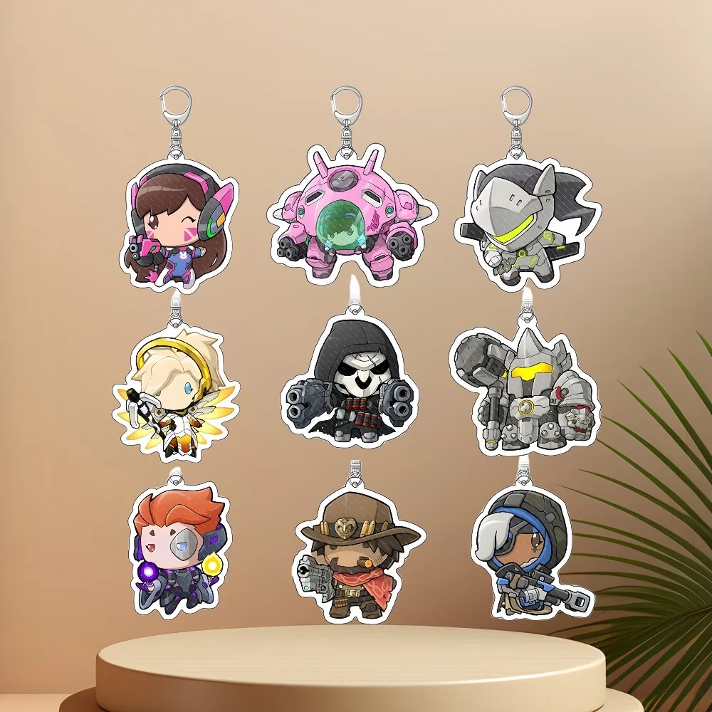 

Diy Creative Acrylic Keychain Overwatch Game Anime Peripheral Cartoons Backpack Pendant Accessories Jewelry Fans Holiday Gifts