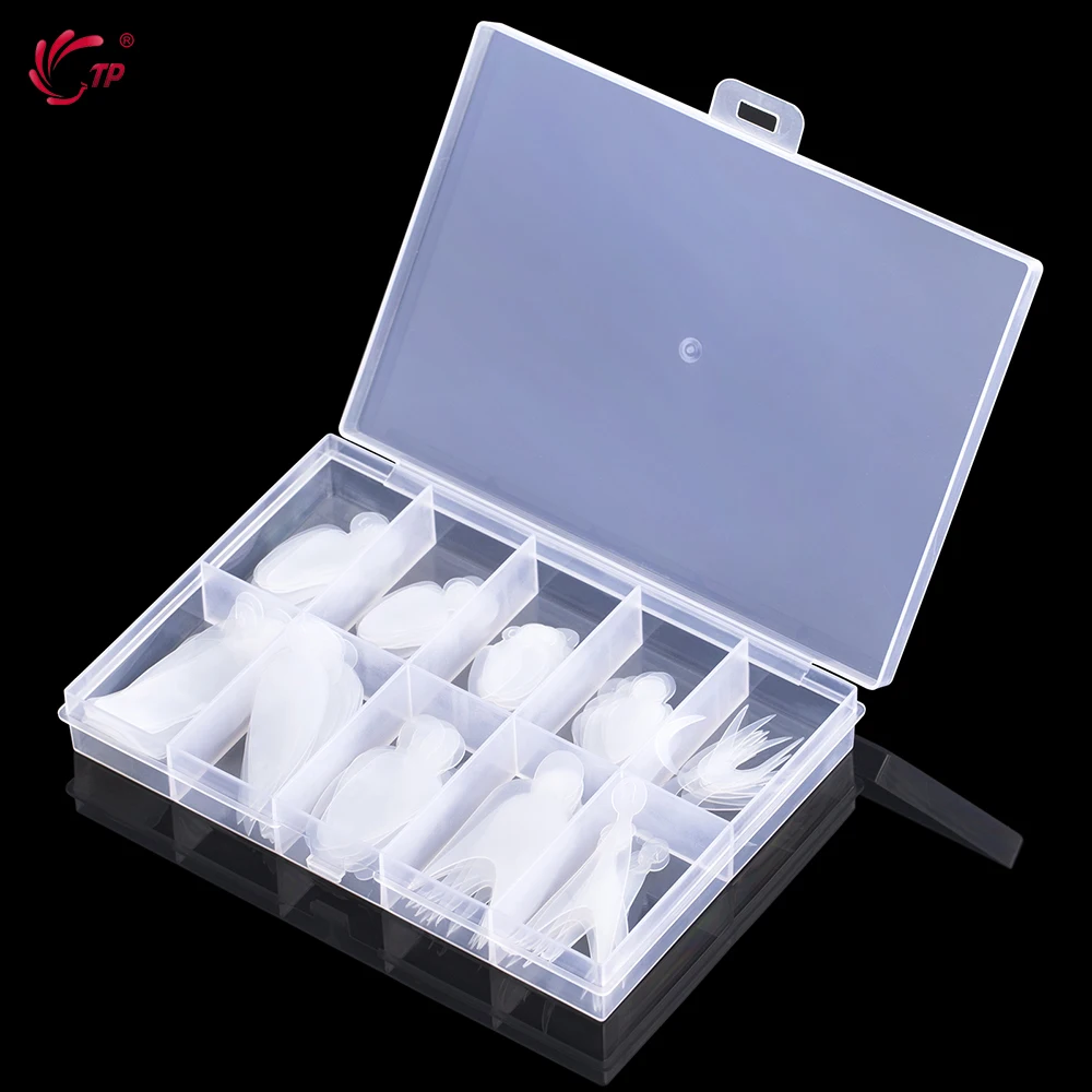 TP 60 Stück/120 Stück Dual-Forms Nagelaufkleber für Verlängerung, Aufbau-Gel, französische Nagelform, wiederverwendbare weiche Silikonpads, Maniküre-Werkzeuge – Detail 4
