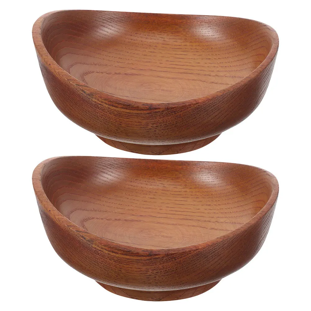 

2pcs Zizyphus Wooden Bowls Japanese Design Smooth Finish For Popcorn Fruit Nuts Snacks Salads Serving Kitchen Dining Table Bowl