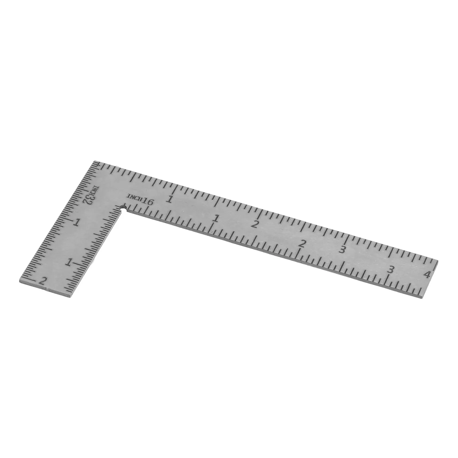 L-Shaped Mini Stainless Steel Square Ruler 4x2 Inch Multifunctional Right Angle Measuring Tool for Woodworking Carpentry