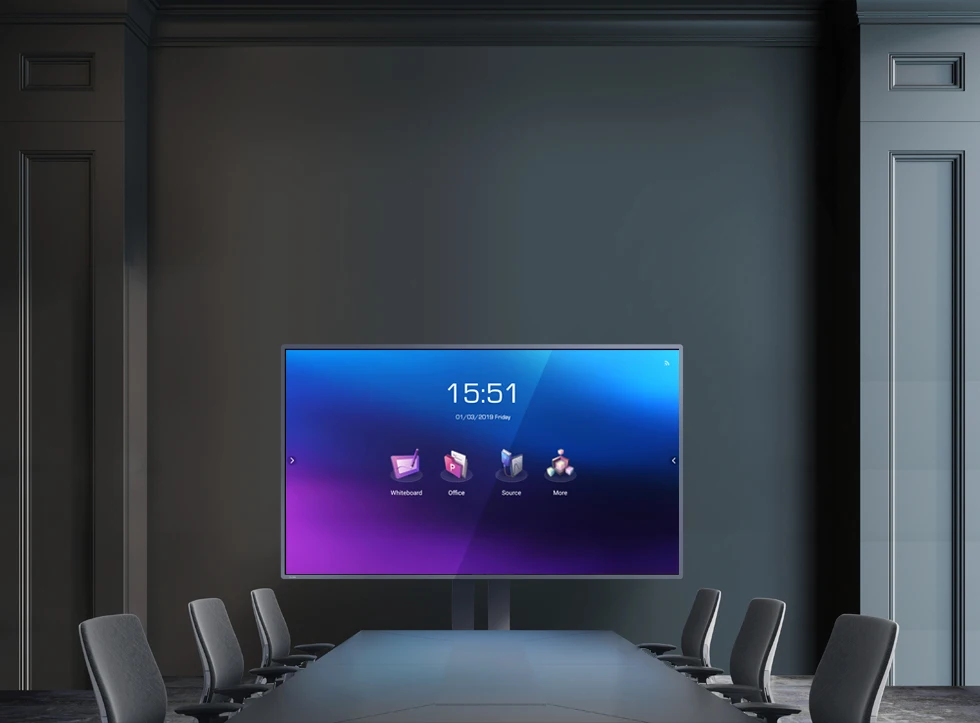 Tableau intelligent interactif LCD de 75 pouces, chariot de télévision Mobile mobile avec écran tactile multimédia, tableau blanc à écran plat interactif