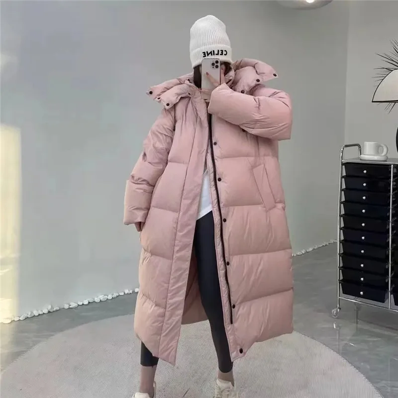 2023 New Winter Women Hooded Parkas X-long Jackets Casual Thick Warm Windproof Female Outwear Streetwear Snow Wear Jacket Coat