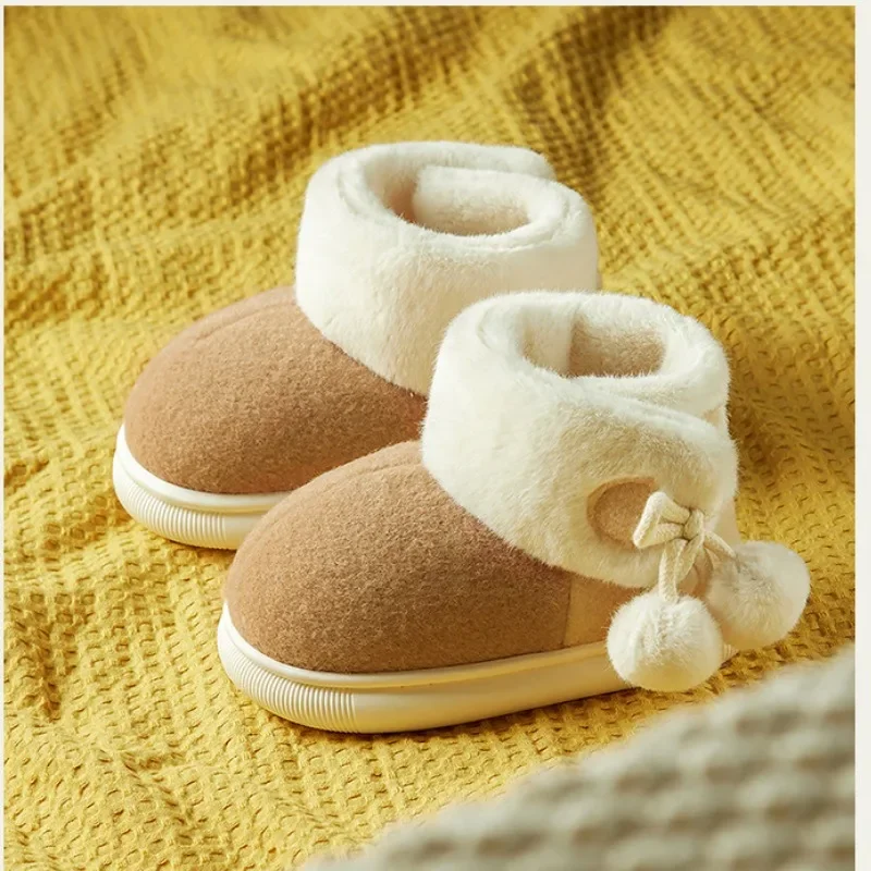 

Kid Shoe PVC Soled Kid Snow Boot Winter Warmth Plush Cotton Boot Anti Slip Girl Ankle Boot Comfort Cotton Shoe Botas Para Niña