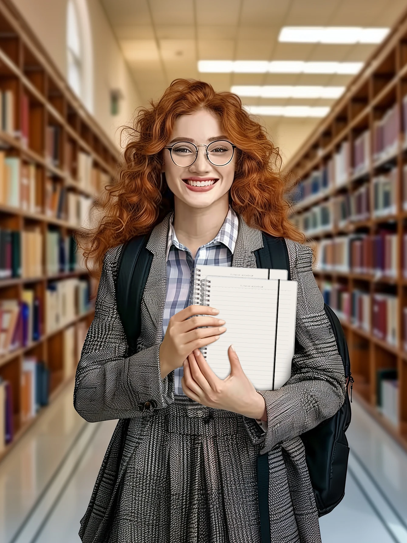 College Transparent Hardcover Spiral Notebooks,140 pages (70 sheets) Horizontal Line Inset for Travel, School and Home