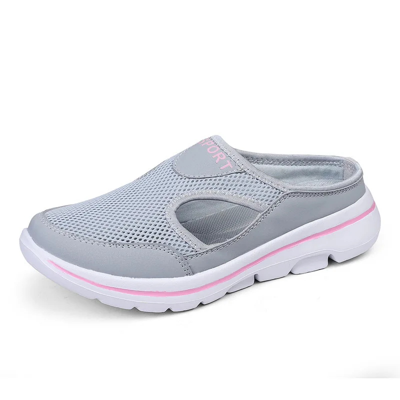 Slippers Vrouwen Zomer Mode Schoenen Voor Vrouwen Mannen Licht Ademend Paar Halve Slippers Outdoor Casual Muiltjes Plus Maat 35-48