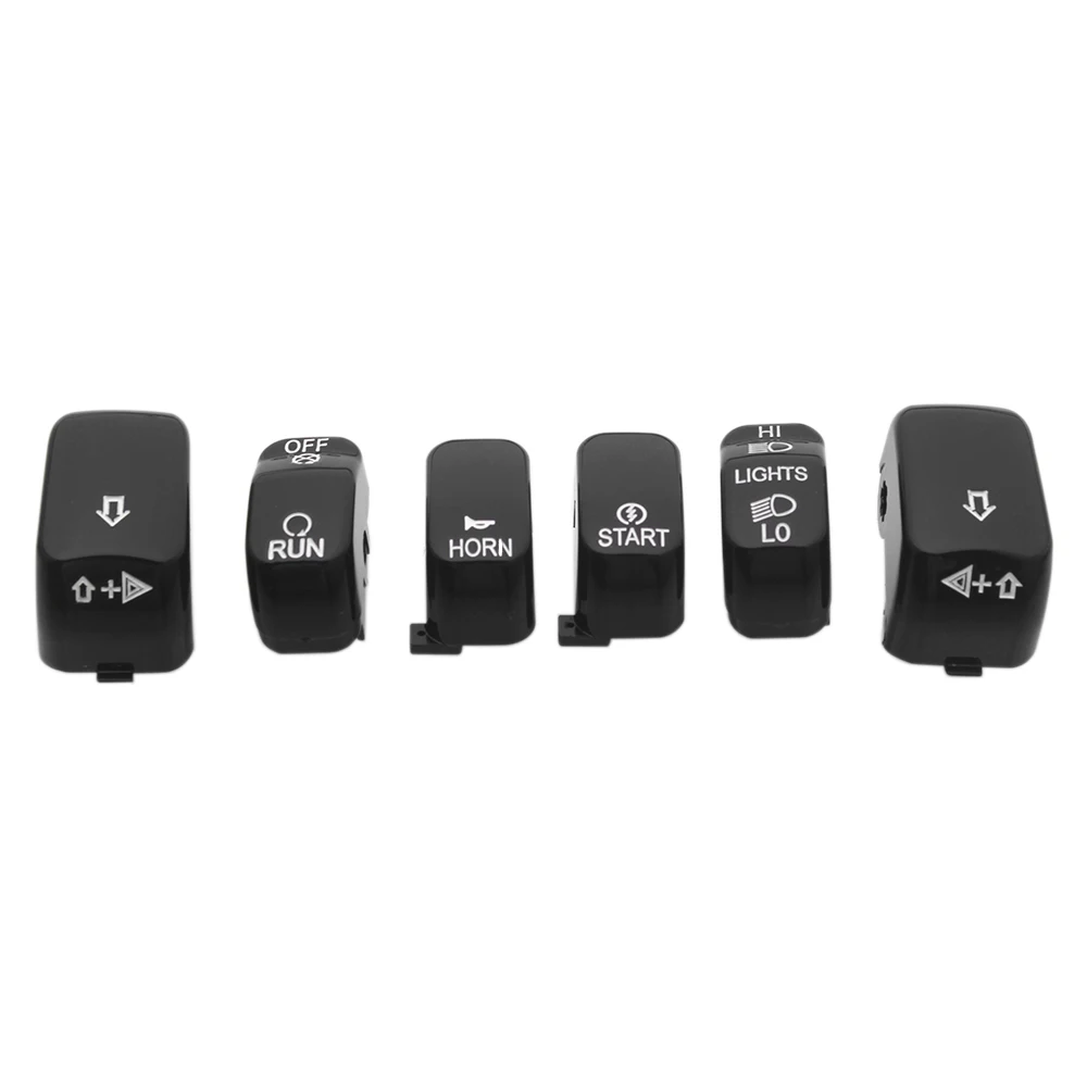 1 Set Of Switch Caps Easy To Install Fits For Harley Vrsc V-Rod Sportster Xl Dyna Road King 1996-2017 Gloss Black Button Cover