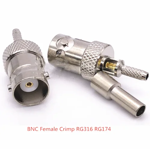5pcs Adapter BNC Female Crimp RG316 /RG58 Cable RF Coaxial Connector