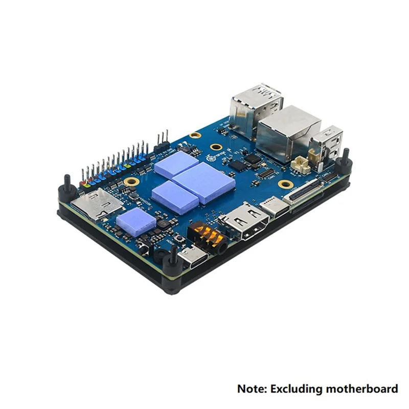 AA60-For Orange Pi 5 / 5B حافظة من سبائك الألومنيوم غلاف تبريد معدني نشط وسلبي مع حماية من أحواض حرارة المروحة