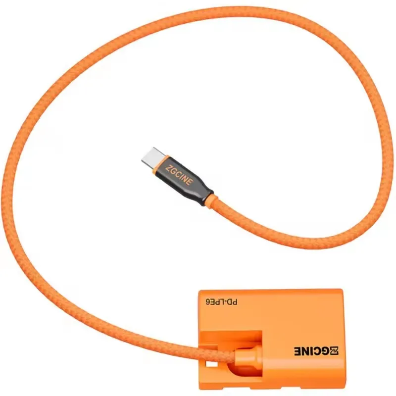 ZGCINE PD-LPE6  USB-C PD to LP-E6 Dummy Battery with Braided Wire For Canon Camera view 3