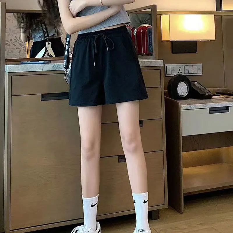 Summer Womens Casual Shorts Loose High Waist Wide Leg Lounge Shorts Korean Style Cool Comfortable Athletic Shorts