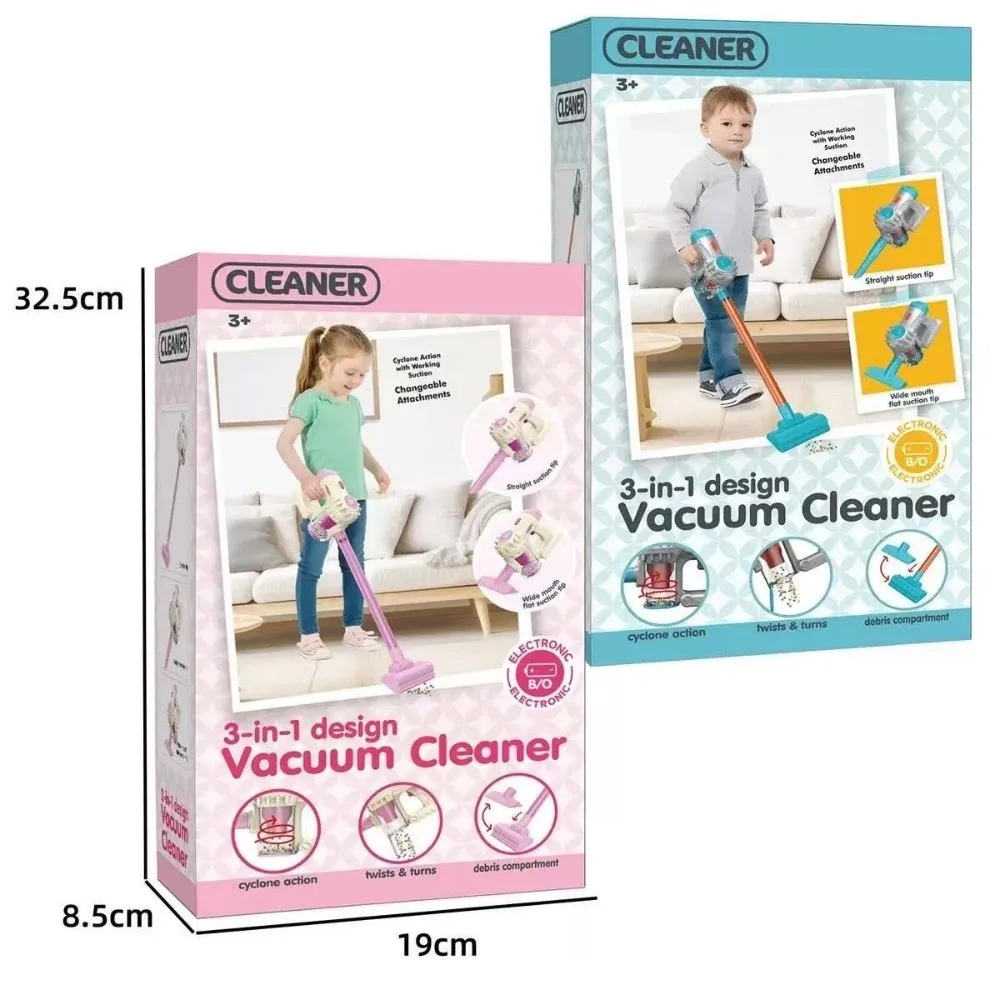 Interactieve 3-in-1 elektrische stofzuiger Fantasiespel Trolley Huishouden Reiniging Simulatie Stofvanger Peuter