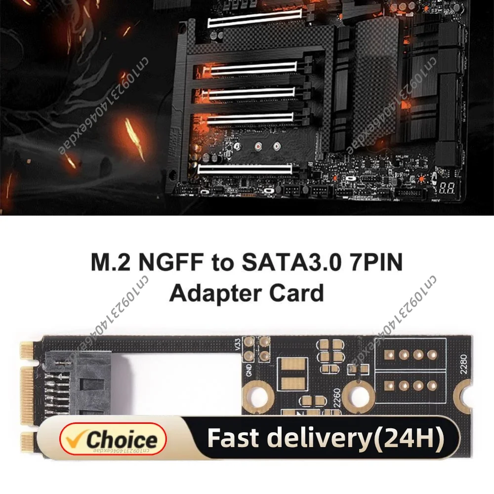 M.2 B-M Key NGFF to SATA3.0 7 Pin Adapter Card Replacement for 2242 2260 2280 SDD Connector Computer Accessories