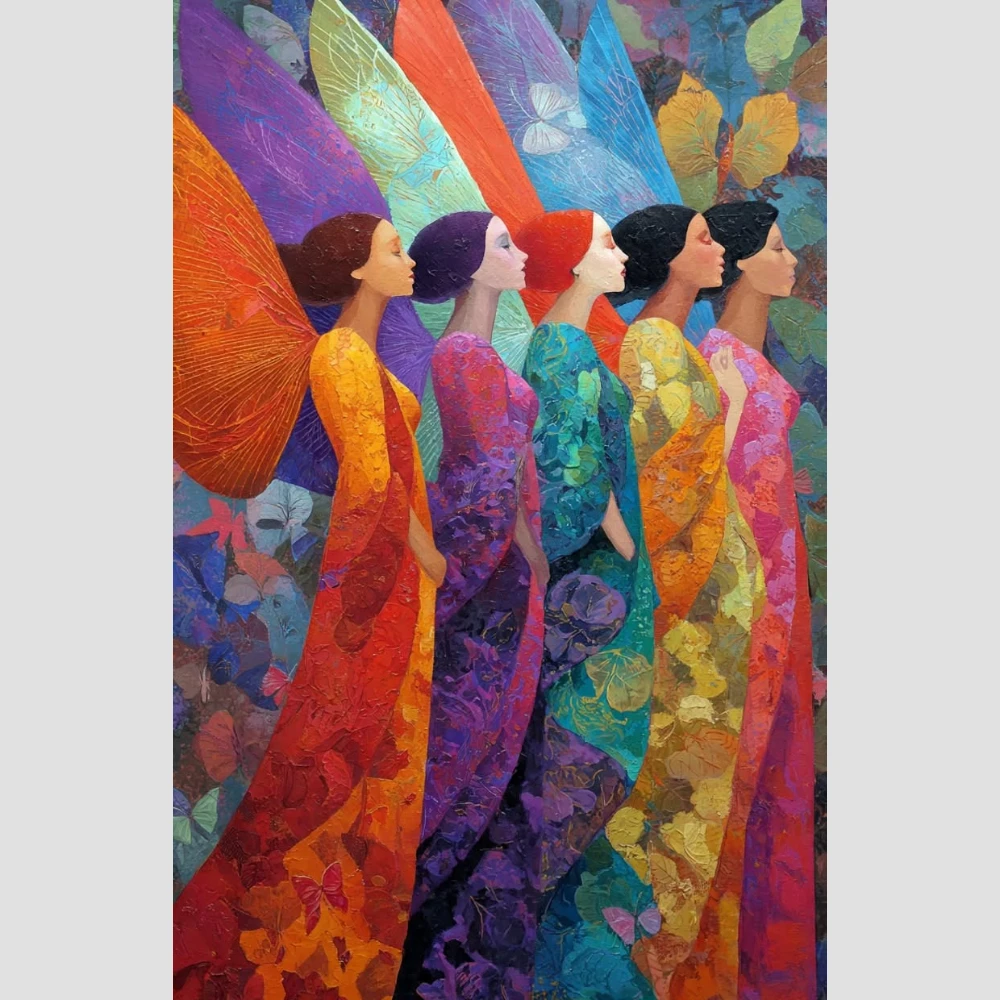 Colorful Art Fairy Woman Profile Portrait  Oil Painting By Number DIY Wall Decor for Game Room or Living Room Gift Frameless