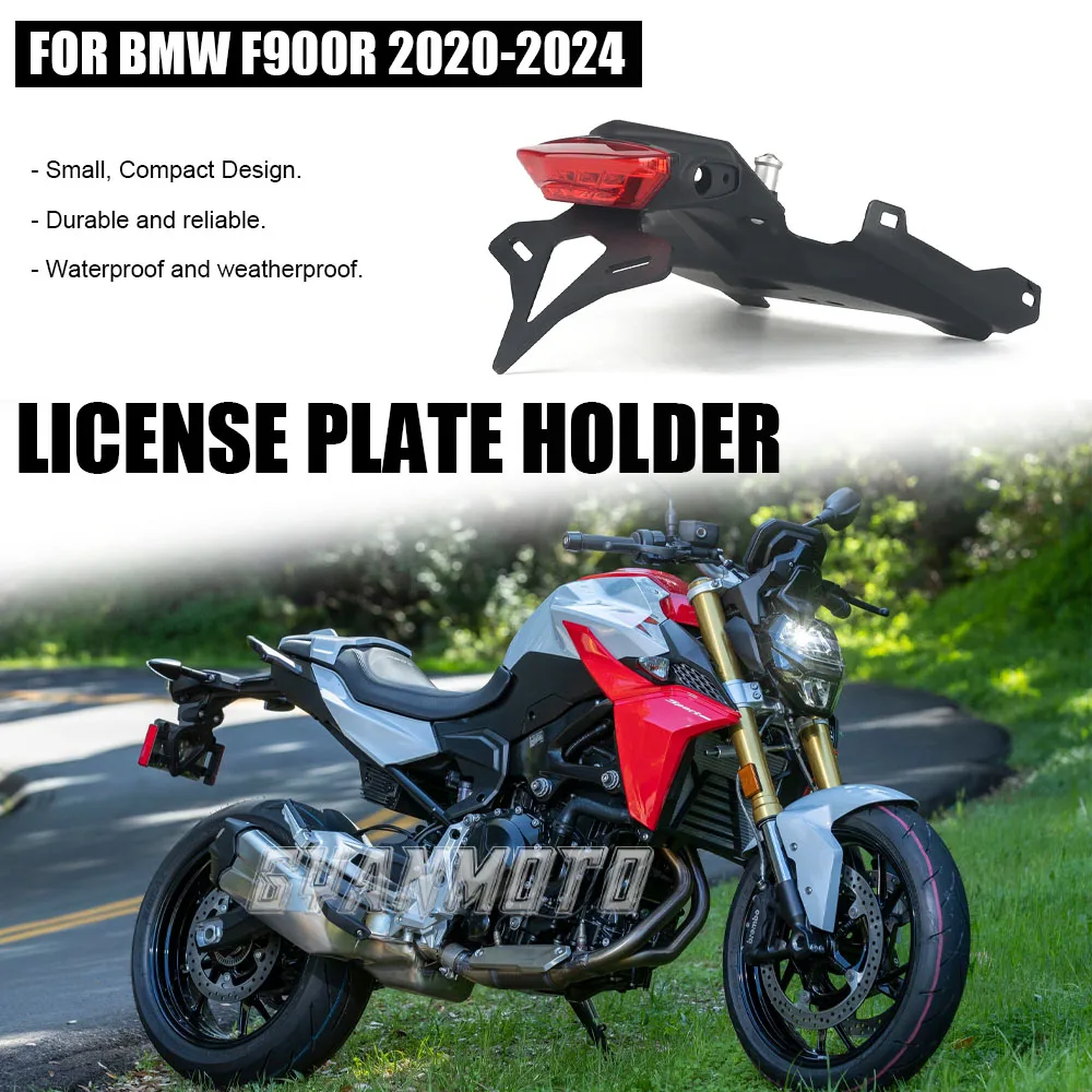 FOR BMW F900R F 900 R F900 R 2020- Motorcycle Rear Short Tail Stock License Plate Holder Tailstock Bracket Integrated LED Light