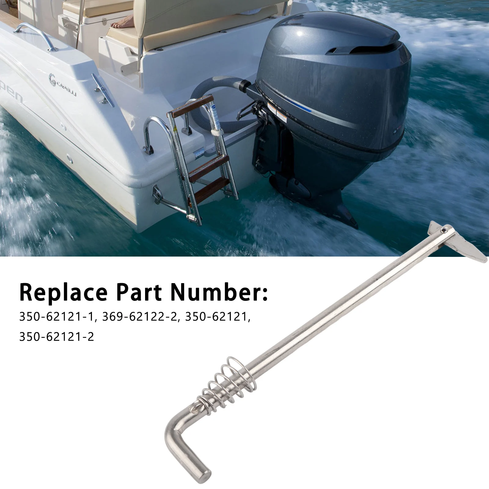 Tilt Thrust Rod with Spring Replacement for Tohatsu 9.8‑18HP Outboard Motor 350‑62121‑2