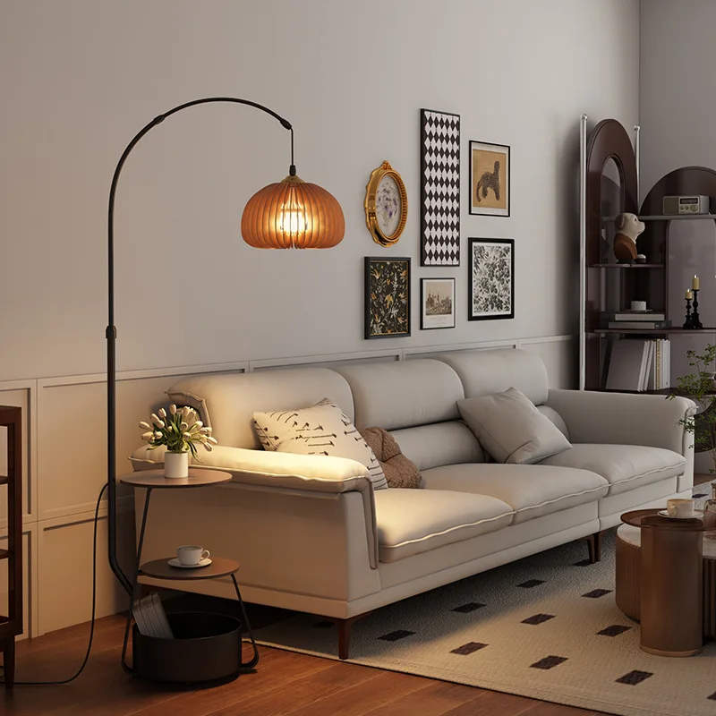 Creative modeling pumpkin floor lamp living room sofa storage ambient light advanced fishing floor lamp