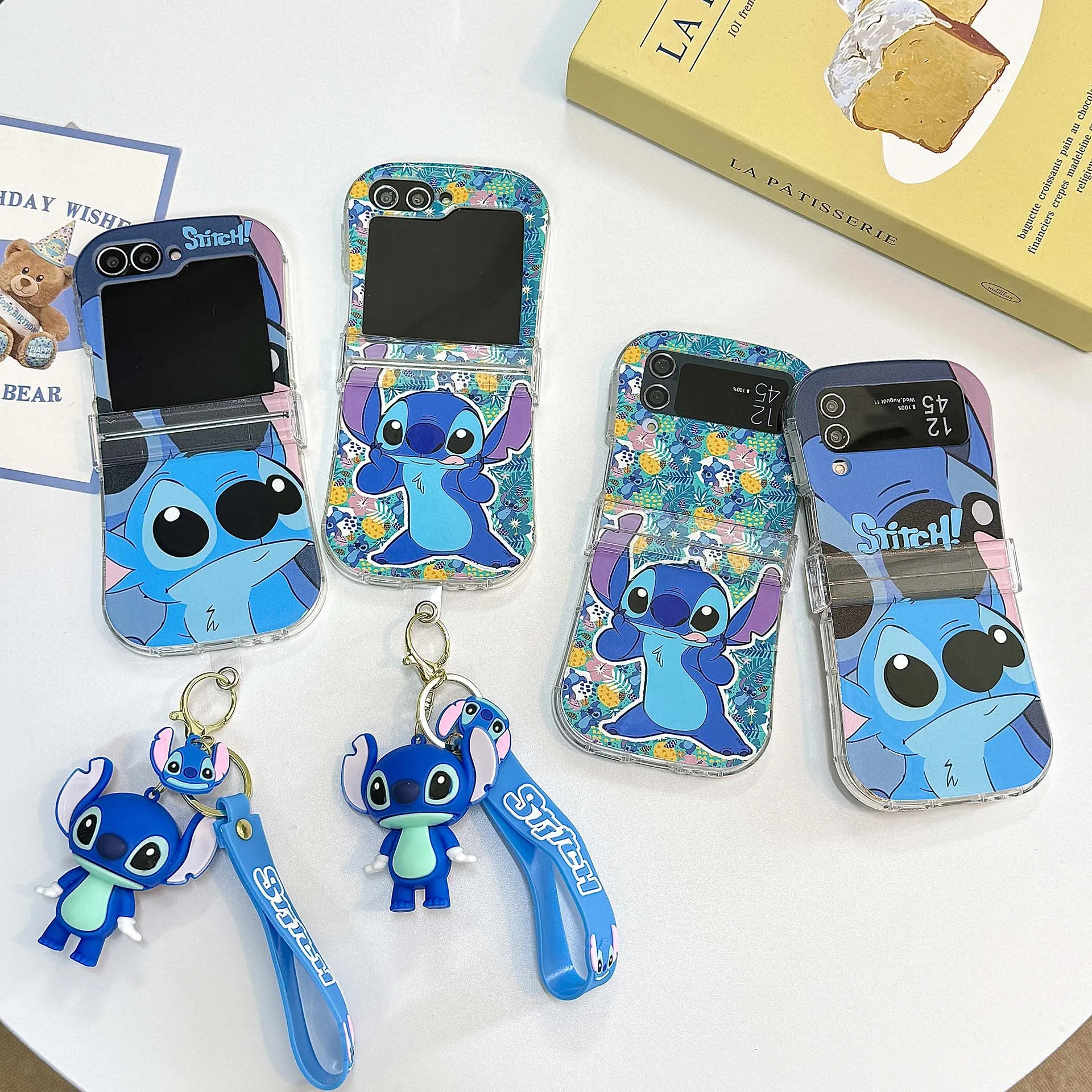 

Super Cute Adorable Stitch Samsung Phone Case Cartoon Bracelet Style Samsung Galaxy For Z Flip 4,Z Flip 5,Z Flip 3,Z Flip 6