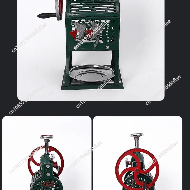 Manual Ice Shaver with Brass Disc, Handheld Manual Ice Crusher for Shaved Ice Making