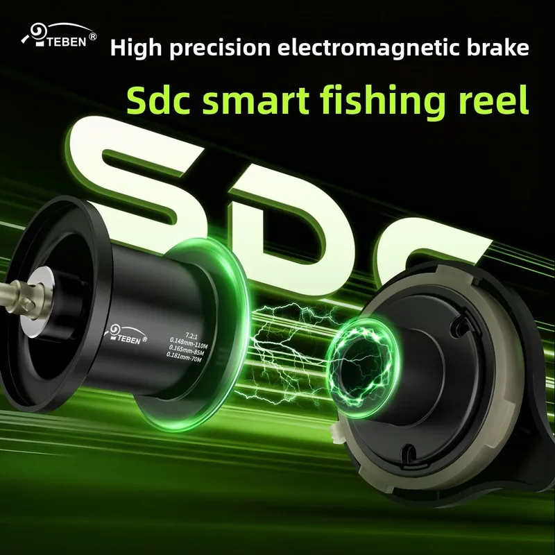 Teben Linglong DC Wholesale Electronic Electromagnetic Brake Fishing Reel Anti-line Breakage 5th Generation Drag Alarm Fishing R