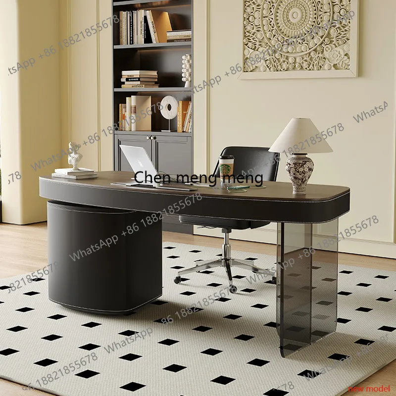 High-end solid wood retro style desk home, desk walnut veneer computer desk  A178