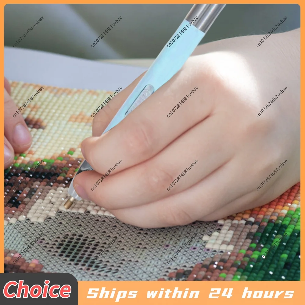 Diamond Painting Pen Diamond Art Painting Pen with 7 Tips Shiny Diamond Art Drill Pen with Light USB Rechargeable for Art Crafts