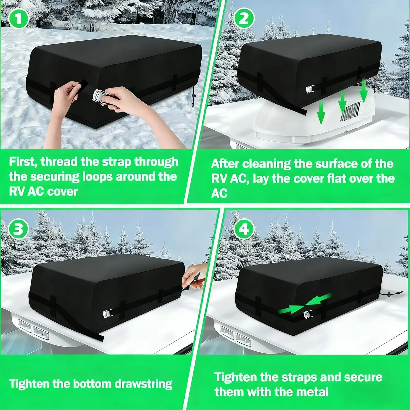 RV AC カバー防塵防水保護キャンピングカーアクセサリー RV ルーフトップ AC 保護屋外用屋外旅行道路用