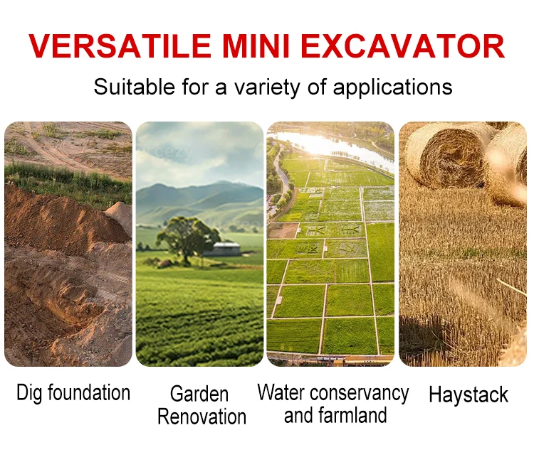 Mini-Bagger Kompakter Hydraulikbagger für Bau- und Landwirtschaftszwecke mit Gummiketten Maßgefertigt – Detail 6