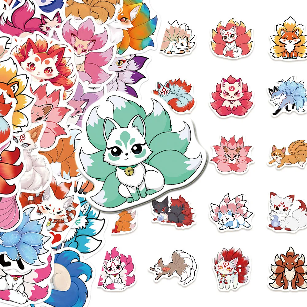

10/30/50PCS Nine-tailed Fox Graffiti Stickers Cartoon Funny Personalized DIY Guitar Phone Laptop Suitcase Water Cup Skateboard